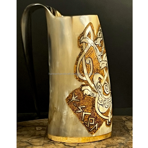 Tasse en corne Vente en gros Tasses à bière en corne Viking naturelle finie à la main Tasse en corne à boire Viking de qualité supérieure - Product Image 3