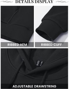 เสื้อฮู้ดสวมหัวแบบเรียบมี440 GSM ผ้าฟลีซผ้าฝ้ายหนากันน้ำเสื้อกันหนาวใส่ได้พอดีปกติสำหรับฤดูหนาวตามสั่ง - Product Image 6