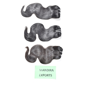 Wholesale <b>Cheap</b> Natural Virgin Indian Bodywave Hair 8-36 inch Long Temple Vendor No Shedding Black Color Raw Indian Human Hair - Product Image 2