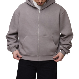 Vente en gros de sweats à capuche en molleton 100% coton de haute qualité, écologiques, lourds, pour l'hiver, personnalisés, unis, décontractés pour hommes - Product Image 4