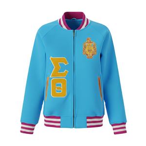 Chaqueta Universitaria Delta Sigma Theta de Moda, Chaqueta Varsity de Lana con Apliques Bordados Personalizados con Letras Griegas, Ropa Griega al por Mayor - Product Image 6