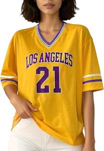 Camiseta clásica personalizada de fútbol americano, sublimación de malla transpirable, camisetas cortas de fútbol callejero, ajuste holgado, cuello en V, hombro caído - Product Image 5