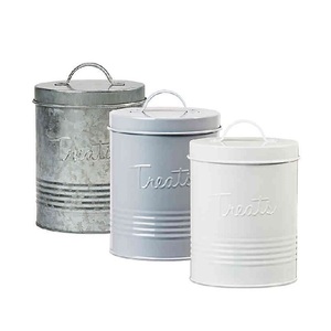 Recipiente de café galvanizado con tapa de café caja de almacenamiento hecha a mano de forma redonda clásico elegante al por mayor nuevo recipiente de Metal - Product Image 3