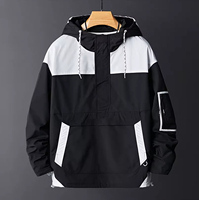 Veste matelassée réversible en toile avec logo personnalisé 2026 de qualité supérieure, coupe-vent pull-over pour homme, motif hiver 1/2 zip