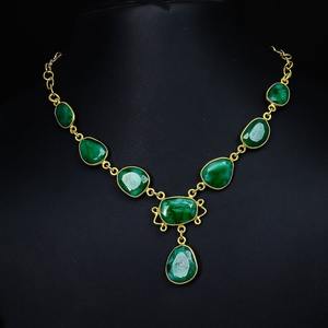 Collier classique bijoux pour femmes argent Boho Style bijoux 925 argent Sterling émeraude pierres précieuses à la main collier cadeau pour - Product Image 3