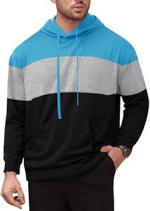 Sudadera de bloque de color para hombre-Sudadera con capucha de manga larga con bolsillo canguro, diseñada para la comodidad, el estilo y la ropa informal diaria - Product Image 6