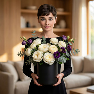 CYL7507BK - Vase cylindrique en céramique noire - 6,75H - Product Image 6
