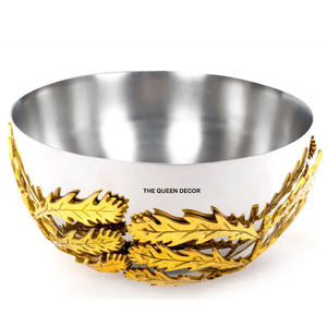 Precio al por Mayor para Decoración del Hogar, Centro de Mesa de Cocina y Comedor, Frutero Decorativo Navideño de Hojas de Latón - Product Image 1