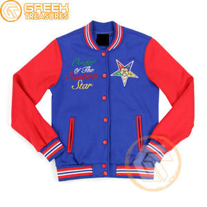 Customized Eastern <b>Star</b> Cotton Fleece Varsity <b>Jacket</b> Women Embroidered Breathable Greek Apparel Plus Size Autumn Printed - Product Image 4