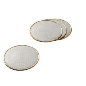 Aluminium Metal <b>Silver</b> Round Flat Eco-Friendly Drinks <b>Coasters</b> Set of 4 - Product Image 4
