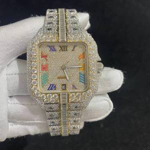 Montre moderne à cadran romain, coupe baguette VVS, moissanite, diamant, mécanique, automatique, mode hip hop pour hommes au meilleur prix - Product Image 1