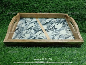 Forme et couleur personnalisées à bas prix Plateau de service en incrustation d'os personnalisé avec poignée Cuillère Couteau Fourchette Ustensiles - Product Image 6