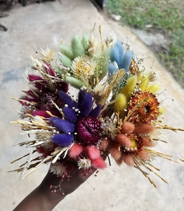 Mini Ramo de Flores Secas, Colas de Conejo, Helichrysum, Ramo Pequeño y Colorido - Product Image 6