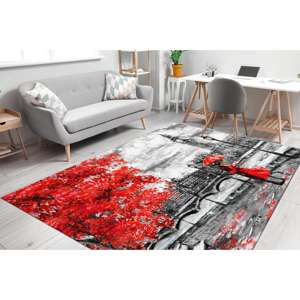 Alfombras con Pintura de Pareja con Paraguas Rojo, Alfombra de Londres, Alfombras con Paraguas Rojo, Alfombra de Chenilla - Product Image 3