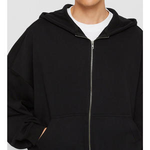 Sweat à capuche surdimensionné à fermeture éclair à manches longues de haute qualité pour hommes 100% pull en coton doux à séchage rapide avec Logo personnalisé et broderie - Product Image 6