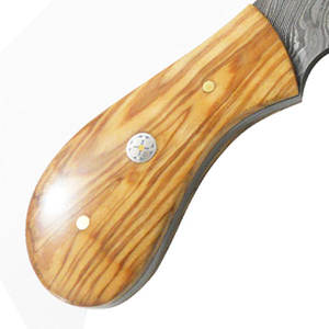 Cuchillo de caza de hoja fija de acero de Damasco de Color sólido con mango de madera OEM personalizable superventas precios al por mayor - Product Image 3