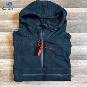 Heavyweight Winter <b>Zip</b>-Up <b>Hoodies</b> for <b>Men</b>-Custom Embroidery & Digital Printing Plain Dyed Woolen Fabric Windproof Design <b>Pocket</b> - Product Image 6