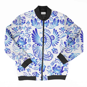 Chaquetas universitarias de satén bordadas personalizadas con cuello levantado, estilo callejero, diseño fino de satén para el invierno - Product Image 1