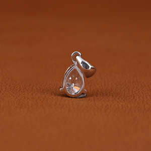 Pendentif en or massif 10KT pour femme poire cur diamant de laboratoire toutes occasions plaqué or massif pendentif minimal bijoux de corps - Product Image 3