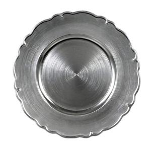 Assiettes de présentation Design bordure dorée Assiette à dîner en métal Plat rond Dessert Vaisselle de table Plateau à gâteaux - Product Image 2