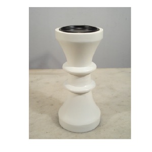 Luxueux fabriqué à la main rustique blanc lavage finition bois pilier bougeoir pour dessus de table décoratif maison salon fête utilisation - Product Image 4