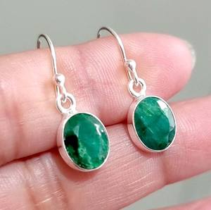 Apuesto conjunto de bisel turquesa de 85x10mm pendiente atractivo 925 plata esterlina chapado en oro pendiente joyería para el Día de San Valentín - Product Image 1