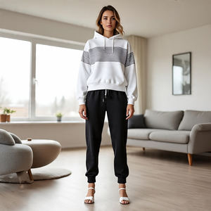 Chándal de gran tamaño para mujer, hombros caídos, 1/4, sudaderas con cremallera y pantalones de chándal, conjuntos deportivos para mujer, chándal holgado para mujer - Product Image 6