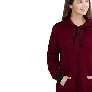 Sweat à capuche zippé en polaire pour femme, coupe classique, anti-boulochage, respirant - Product Image 3