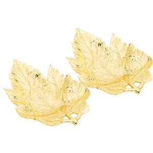 ถาดโลหะรูปใบไม้สีทองวางกลางโต๊ะสำหรับตกแต่งจานเสิร์ฟสำหรับงานปาร์ตี้ที่บ้านรูปทรงใบไม้หรูหรา - Product Image 5
