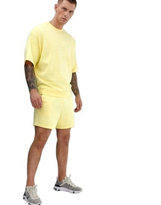 Conjunto corto de ropa informal ligera para hombre, ropa deportiva de tela transpirable para hombre, conjunto corto de rayas laterales de dos piezas de estilo veraniego - Product Image 2