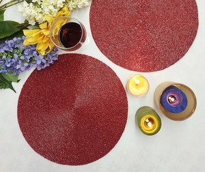 Luxury Silver Seed <b>Bead</b> Handmade Round Designer Coaster <b>Placemats</b> for Home or Wedding From India - Product Image 5