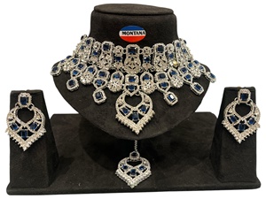 Conjunto de collar de Gargantilla clásico elegante con pendientes para fiesta de boda de mujer y idea de regalo de aniversario - Product Image 3