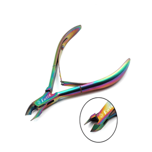 Coupe-cuticules professionnel pour nail art, finition arc-en-ciel, lames droites et courbées, manche en plastique pour des manucures et pédicures faciles à domicile - Product Image 3