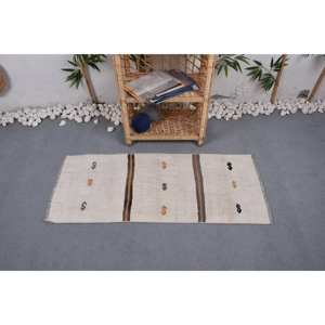 พรมขนสัตว์คลาสสิกทันสมัยขนาด160x400ซม. ดีไซน์ปะต่อสีเบจสีน้ำตาลสำหรับห้องนั่งเล่นโถงทางเดินทางเข้าพร้อมแผ่นยางรอง - Product Image 1