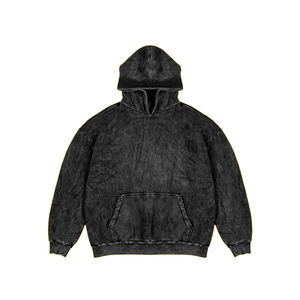 Nouveau Street Wear Hoodies Pullover Basics, Coton Mélangé Vintage Double Couche Lavage À L'acide Respirant En Détresse Thermique Hoodies Hommes - Product Image 6