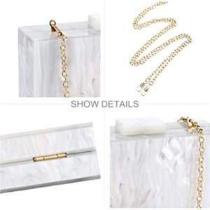 Partywear Attractive Best Woman Gift Girlish Clutch <b>for</b> Ladies Creative Rectangle Purse With Chain Latest Design Resin <b>Handbag</b> - Product Image 4