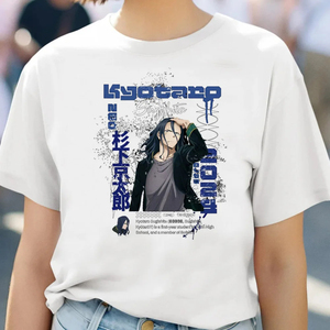 เสื้อยืดลายการ์ตูนญี่ปุ่นสำหรับผู้ชายและผู้หญิง, เสื้อยืดลายการ์ตูนแนวฮิปฮอปสไตล์วินเทจแขนสั้น180กรัมสำหรับผู้หญิง - Product Image 3