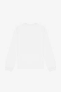 White Unisex <b>Long</b> Sleeve Crew Neck <b>T</b> <b>Shirt</b> Cotton Jersey Fabric Streetwear Casual Top with Custom Logo - Product Image 6