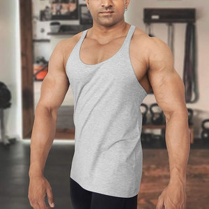 Ustom-Camiseta de tirantes lisa para hombre, prenda deportiva para culturismo y correr - Product Image 4
