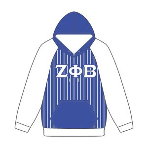 Zeta Phi Beta blu corpo bianco Raglan Pullover felpa con cappuccio greco confraternita abbigliamento personalizzato Divine Nine HBCU - Product Image 2