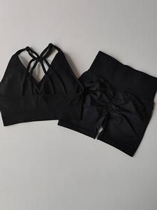 Ensemble de sport sans couture pour femme, best-seller : soutien-gorge de sport et short taille haute, tenue de fitness extensible pour la gym, le yoga, la course et l'entraînement - Product Image 2