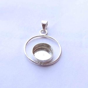 2025 Component Good Supplier Bezel Cups Semi Mount Pendant 925 Sterling Silver Round 12 mm <b>Stone</b> <b>Resin</b> Ashes DIY Collet Metal - Product Image 2
