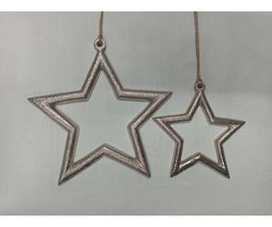 Adornos Navideños Colgantes de Estrella de Aluminio de Alta Calidad, Juego de 2, Decoración de Árbol Irrompible para el Hogar y Hoteles - Product Image 6
