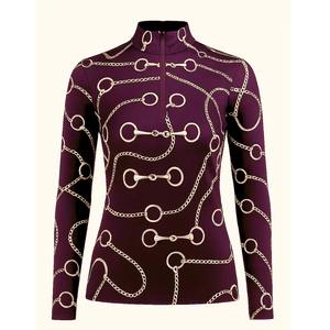 Camisa de Polo Ecuestre para Mujer, Manga Corta, con Encaje Elegante, Material de Neopreno, para Montar a Caballo y Golf, Uso Casual - Product Image 1