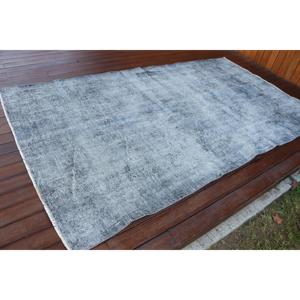 Grand tapis vintage de 4,9 x 8,3 pieds, tapis turc gris patchwork - Product Image 2