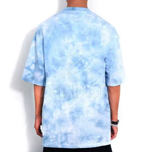 T-shirt vintage surdimensionné délavé à l'acide pour hommes, 100% coton, tissu tricoté épais, motif solide, T-Shirt homme de créateur - Product Image 3