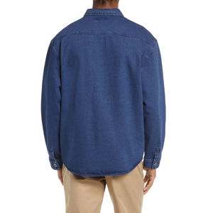 Best Quality Long Sleeve Cotton <b>Denim</b> Jeans Shirts for Men Factory Made Breathable <b>Material</b> Men <b>Denim</b> Shirt OEM Service - Product Image 3