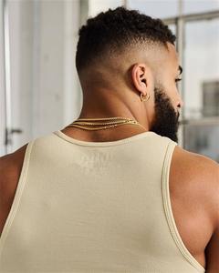 Débardeur de sport d'été pour hommes, col en U, séchage rapide, haut avec tissu côtelé, fitness en plein air, sans manches pour le fitness - Product Image 5