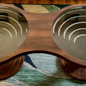 Table basse paramétrique de luxe moderne Kalatri avec plateau en verre amovible, forme personnalisée, design léger pour la maison, le bureau, l'hôtel - Product Image 2