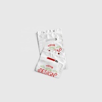 Sac en plastique personnalisé avec logo, poignée découpée renforcée, pour pharmacie, haute qualité, fabriqué en Turquie